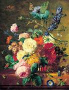 Jan van Huysum Basket of Flowers oil painting artist